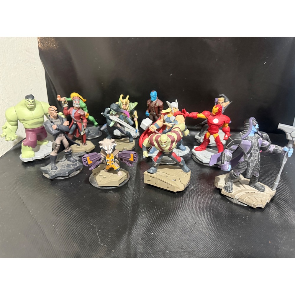 Disney Infinity 2.0 Marvel Super Heroes Figure Lot Hulk Iron Man Thor 12pc Set